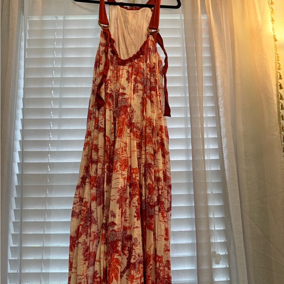 Free People Pink and Red Ruffled Halter Maxi Dress - Picture 5 of 5